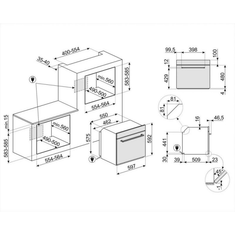 Духовка электрическая SMEG SF6400TVX