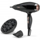 Фен Babyliss Air Power Pro, 2300Вт, 3 режима, диффузор, иониз-я, холл. обдув, керамика, черно-розовый