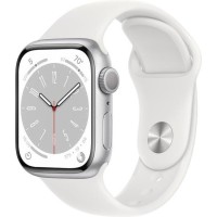 Смарт-годинник Apple Watch Series 8 GPS 45mm Silver Aluminum Case with White S. Band - M/L (MP6N3, MP6Q3)