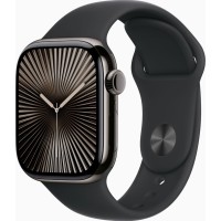 Смарт-годинник Apple Watch Series 10 GPS + Cellular 42mm Slate Titanium Case w. Black Sport Band - M/L (MWXH3)