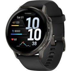 Смарт-годинник Garmin Venu 4 45 mm Slate with Black Silicone Band (010-03014-00/40)