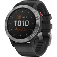 Смарт-годинник Garmin Fenix 6 Solar Silver with black band (010-02410-00)