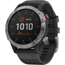 Смарт-годинник Garmin Fenix 6 Solar Silver with black band (010-02410-00)