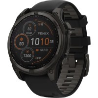 Смарт-часы Garmin Fenix 8 51mm Solar Sapphire Carbon Gray DLC Titanium w. Black/Pebble Gray S. Band (010-02907-10/11/7