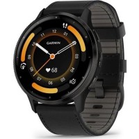 Смарт-часы Garmin Venu 3 Slate S. Steel Bezel w. Black Case and Leather Band (010-02784-52/02)