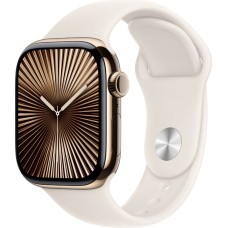 Смарт-годинник Apple Watch Series 10 GPS + Cellular 42mm Gold Titanium Case w. Starlight Sport Band - S/M (MX063)