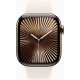 Смарт-годинник Apple Watch Series 10 GPS + Cellular 42mm Gold Titanium Case w. Starlight Sport Band - M/L (MX073)
