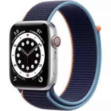 Смарт-годинник Apple Watch SE GPS + Cellular 44mm Silver Aluminum Case w. Deep Navy Sport L. (MYEN2)