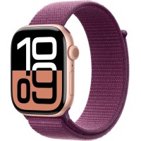Смарт-часы Apple Watch Series 10 GPS 46mm Rose Gold Aluminum Case w. Plum Sport Loop (MWWV3)