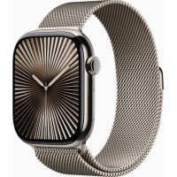 Смарт-часы Apple Watch Series 10 GPS + Cellular 46mm Natural Titanium Case w. Natural Milanese Loop - S/M (MC7Q4)