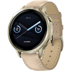 Смарт-часы Garmin Venu 4 41 mm Lunar Gold with Light Sand Leather Band (010-03013-03)