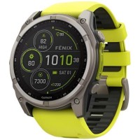 Смарт-годинник Garmin Fenix 8 51mm Solar Sapphire Titanium w. Amp Yellow/Graphite Silicone Band (010-02907-20/21)