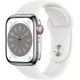 Смарт-годинник Apple Watch Series 8 GPS + Cellular 45mm Silver Aluminum Case with White S. Band (MP4J3)