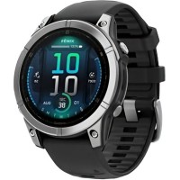 Смарт-годинник Garmin Fenix E 47mm AMOLED Stainless Steel with Black Silicone Band (010-03025-02/00)