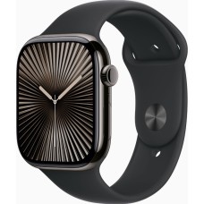 Смарт-годинник Apple Watch Series 10 GPS + Cellular 46mm Slate Titanium Case w. Black Sport Band - S/M (MWYD3)