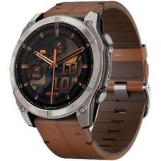 Смарт-годинник Garmin Fenix 8 51mm AMOLED Sapphire Carbon grey DLC w. Chestnut Leather Band (010-02905-40)
