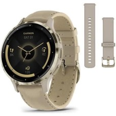 Смарт-годинник Garmin Venu 3S Soft Gold S. Steel Bezel w. French Gray Case and Leather Band (010-02785-55)