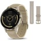 Смарт-годинник Garmin Venu 3S Soft Gold S. Steel Bezel w. French Gray Case and Leather Band (010-02785-55)