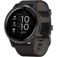 Смарт-часы Garmin Venu 2 Slate with Black Leather Band (010-02430-21)