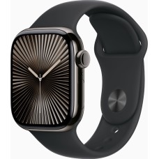 Смарт-годинник Apple Watch Series 10 GPS + Cellular 42mm Slate Titanium Case w. Black Sport Band - S/M (MWXG3)