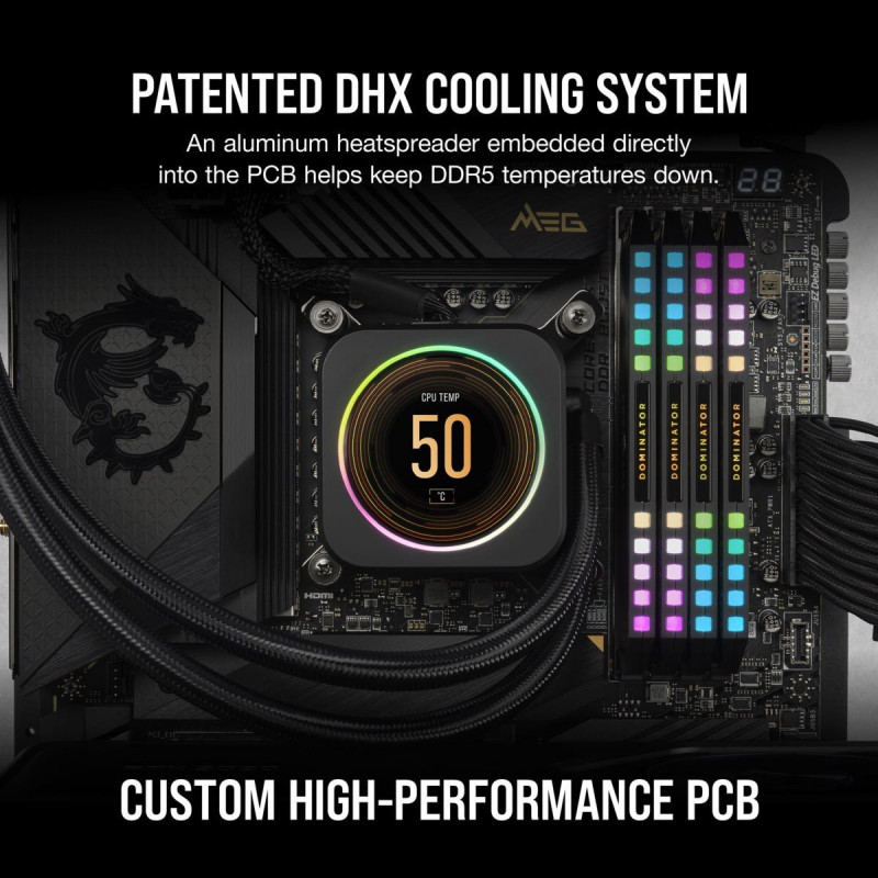 Пам'ять для настільних комп'ютерів Corsair 64 GB (2x32GB) DDR5 6000 MHz DOMINATOR PLATINUM RGB (CMT64GX5M2B6000Z30)
