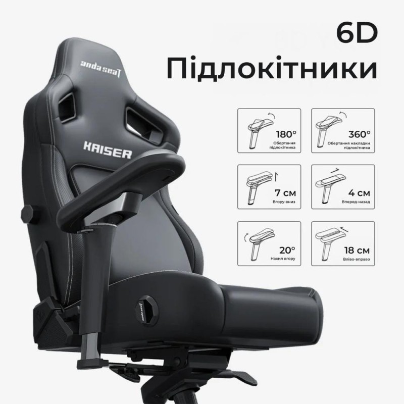 Компьютерное кресло для геймера Anda Seat Kaiser 4 V2 XL Fabric Dark Gray (AD12YDDC-XLL-20-GB-CF-03)